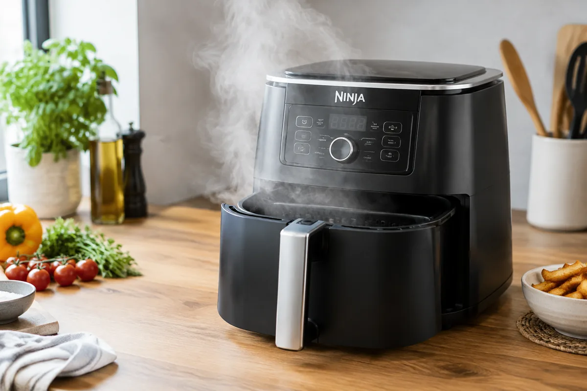 Friteuse sans huile Ninja qui dégage de la fumée blanche : que vérifier ?